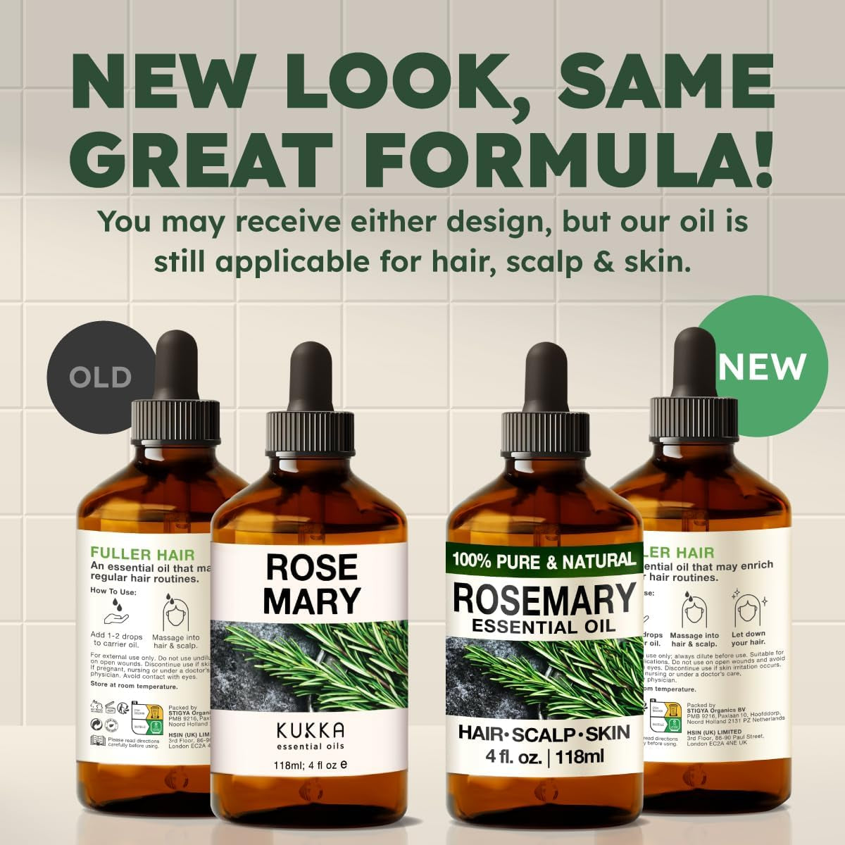 Kukka Rosemary Oil for Hair - 100% Natural Rosemary Hair Oil - Rosemary Essential Oils for Skin, Diffuser & Aromatherapy - Soap Making & DIY (4 Fl Oz).
